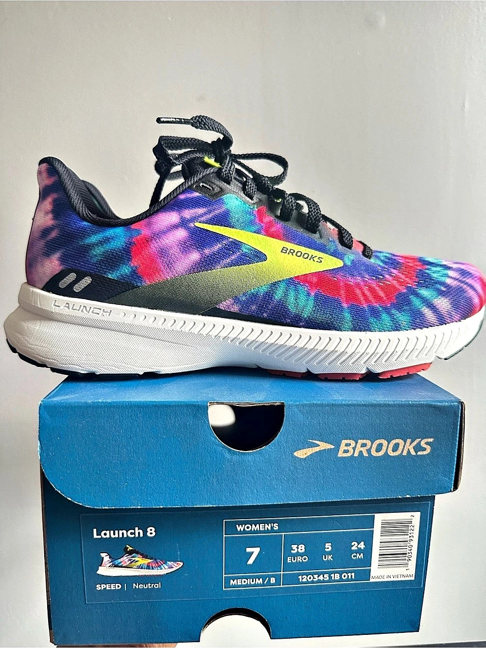Brooks Launch 8 Tie Dye Women's Athletic Shoes Blue & Pink US 7